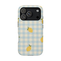 Lemon And Blue Checkered iPhone Case