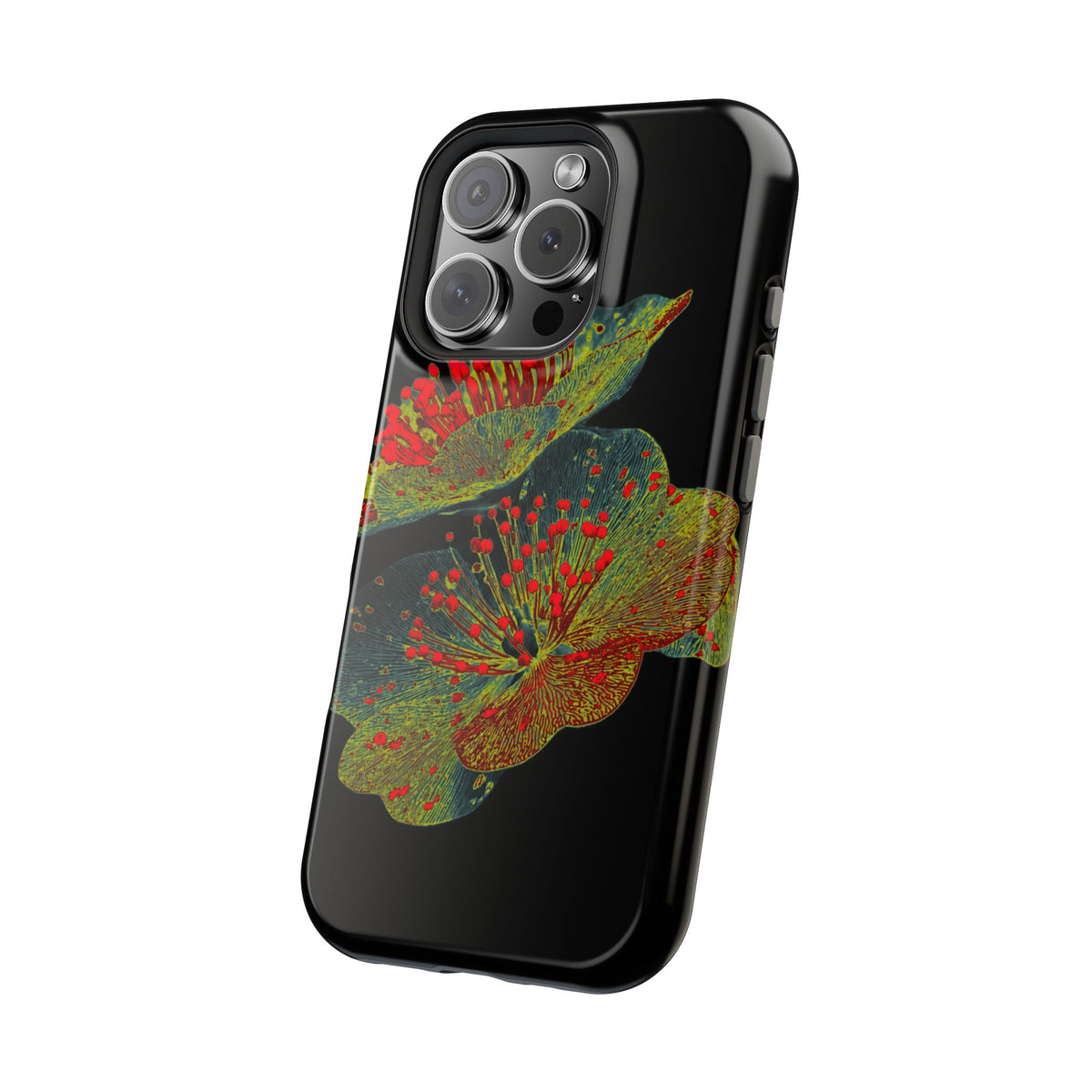 Botanical Wildflower Black iPhone Case