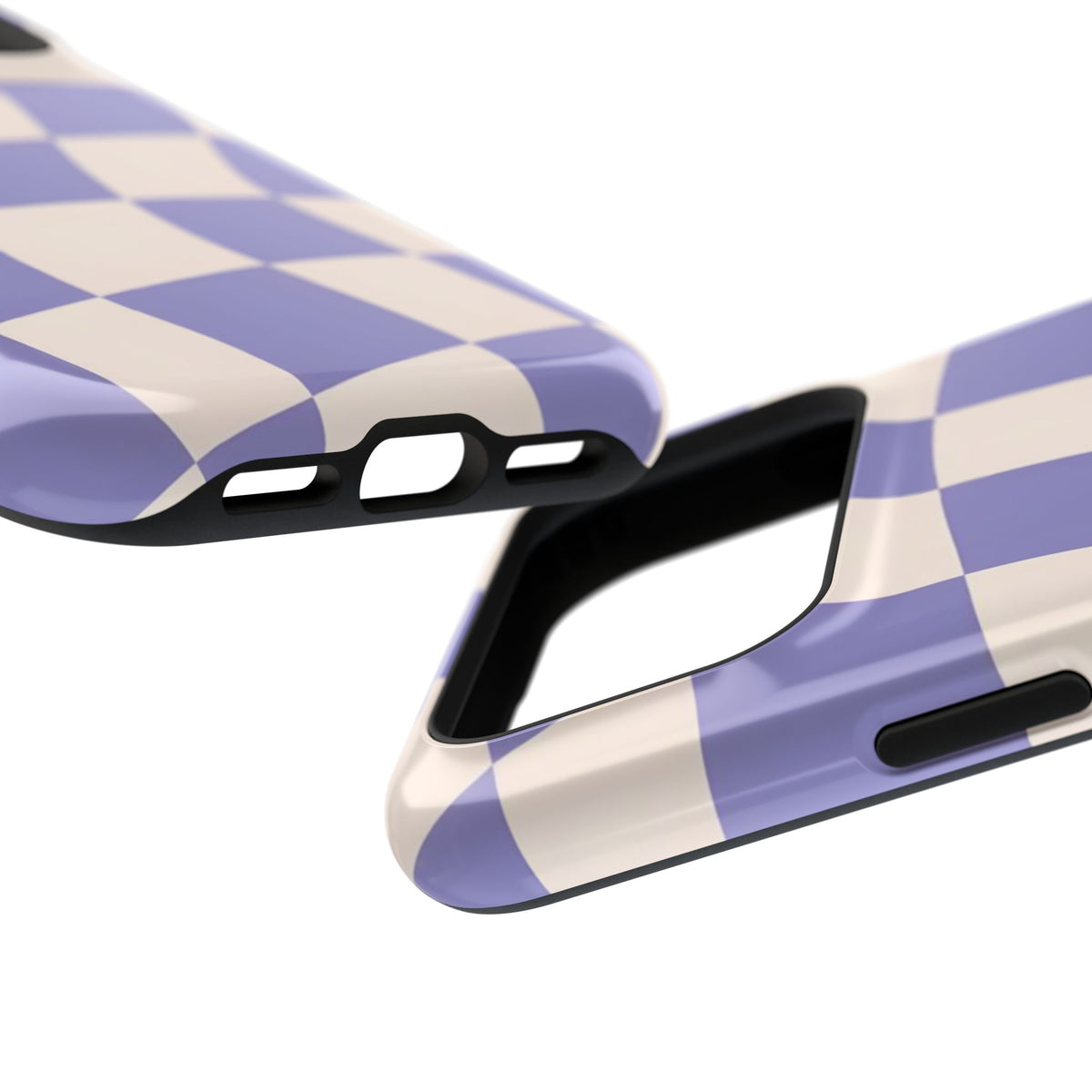 Lilac Wavy Checkered iPhone Case
