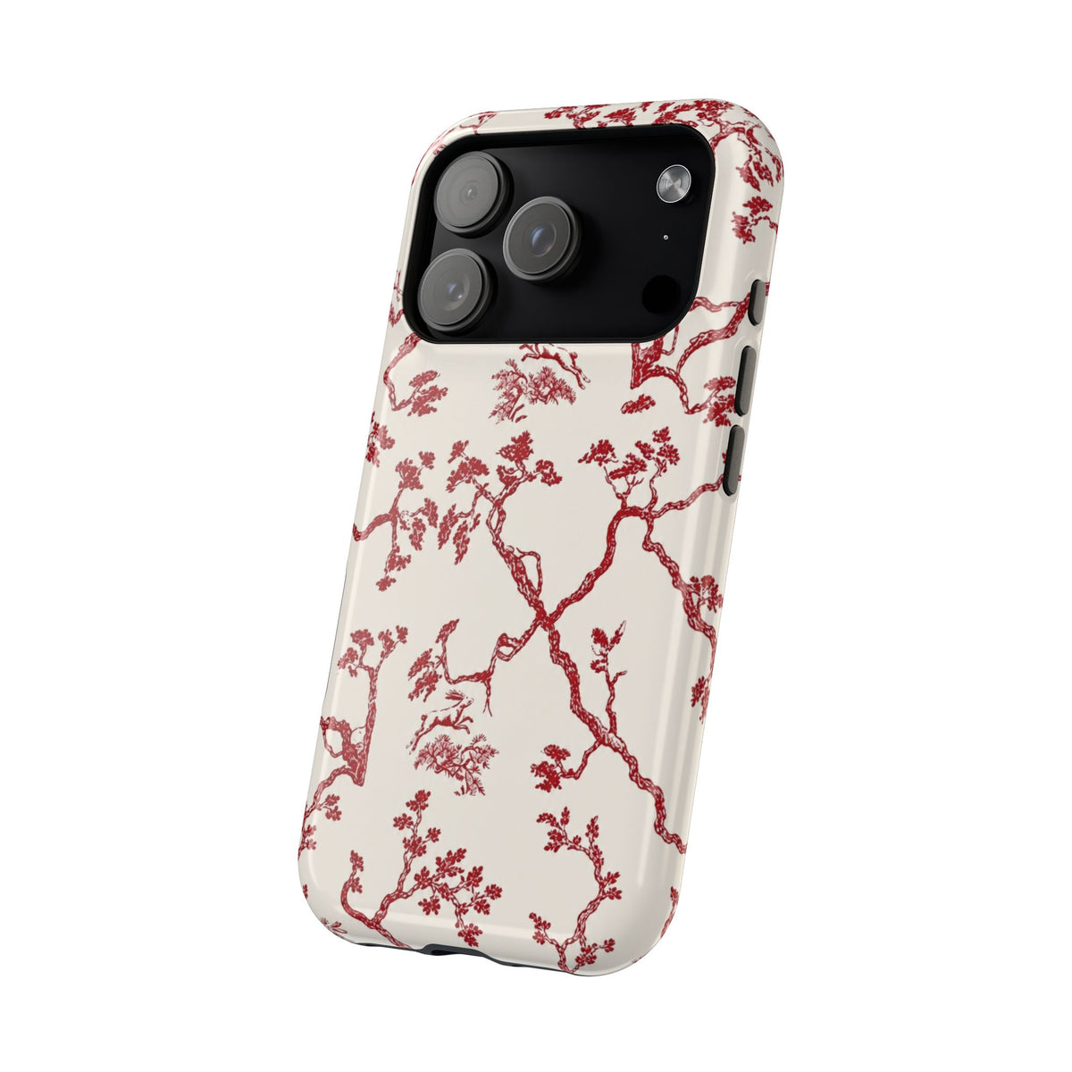 Red Floral Branches iPhone Case