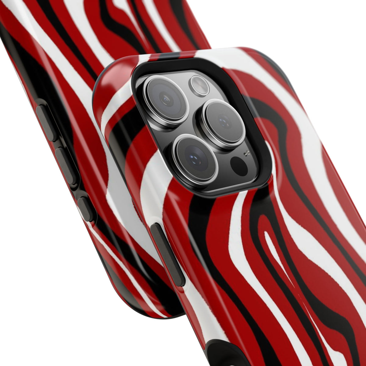 Red And Black Artsy Swirl iPhone Case