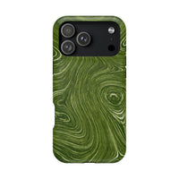 Green Marble Swirl iPhone Case