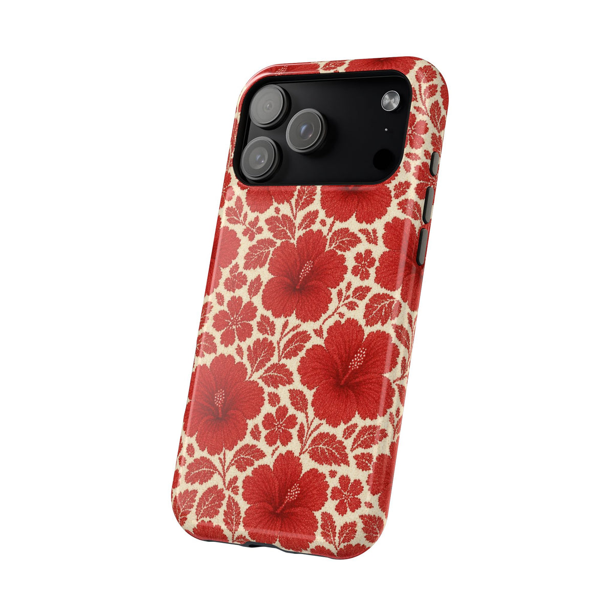 Aloha Red Floral iPhone Case