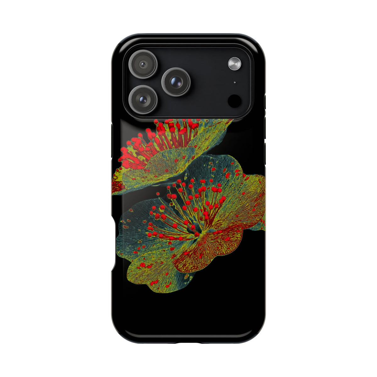 Botanical Wildflower Black iPhone Case