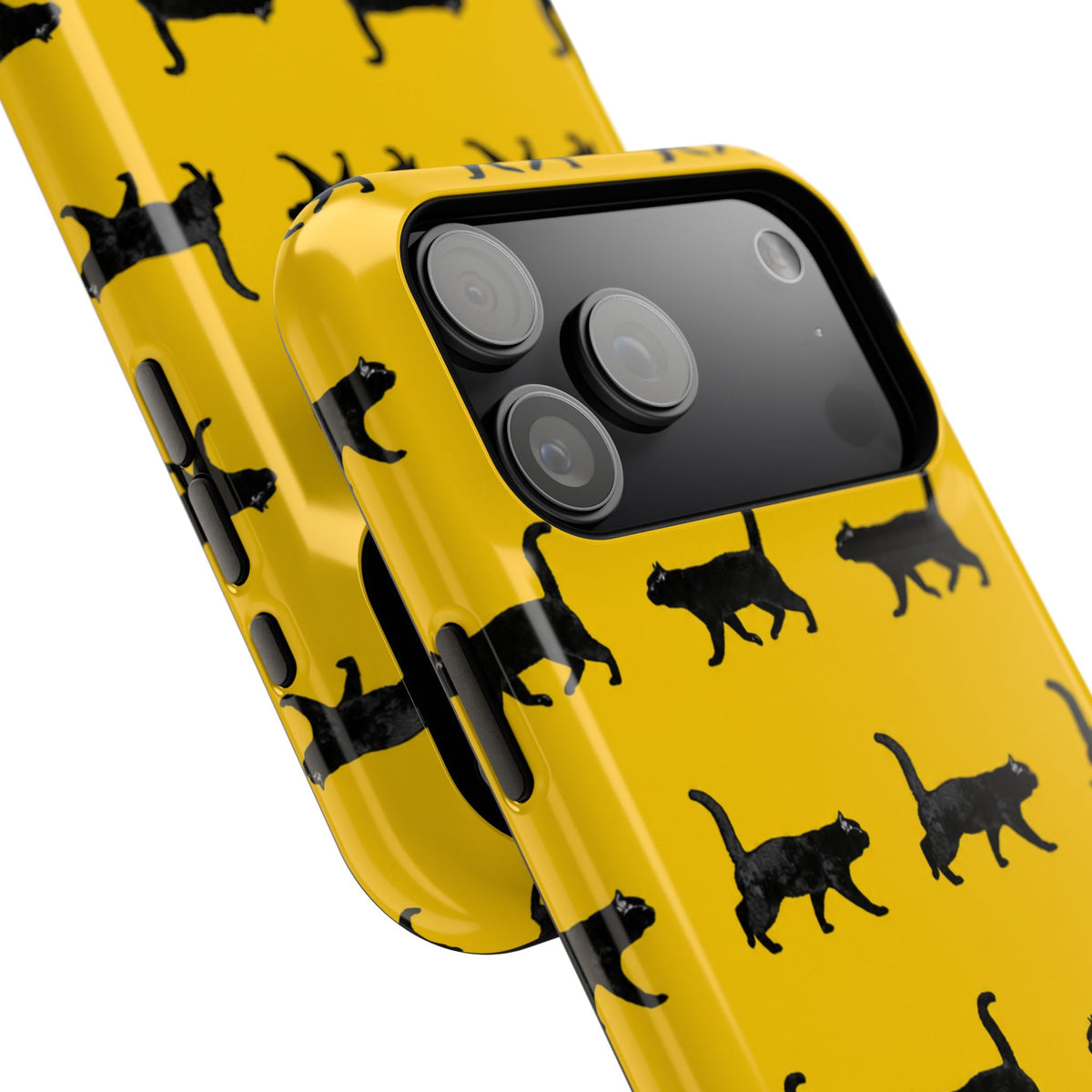 Yellow And Black Walking Cats iPhone Case