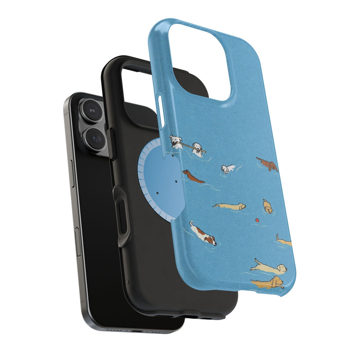 Swimming Dogs iPhone Case