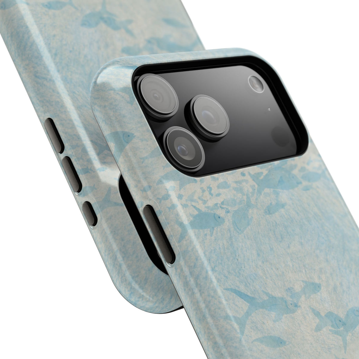 Blue Watercolor School Of Fishes iPhone Case