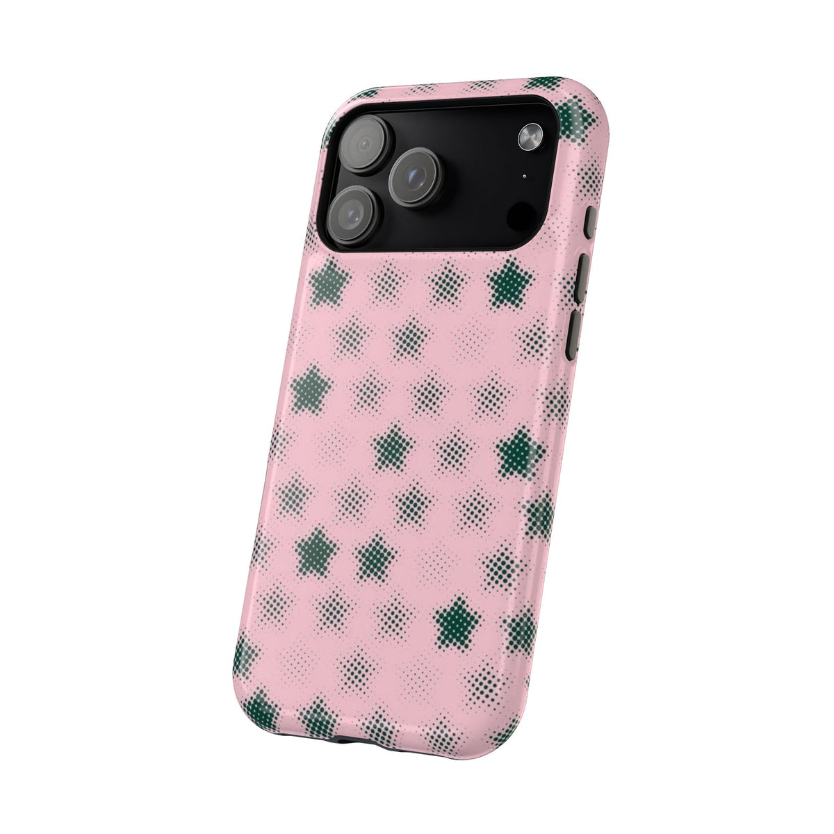 Pink And Green Pixelated Star iPhone Case
