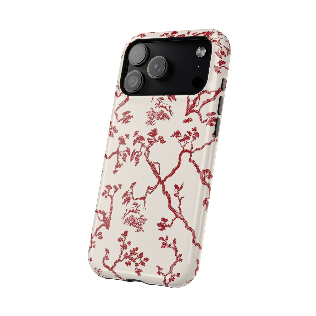 Red Floral Branches iPhone Case