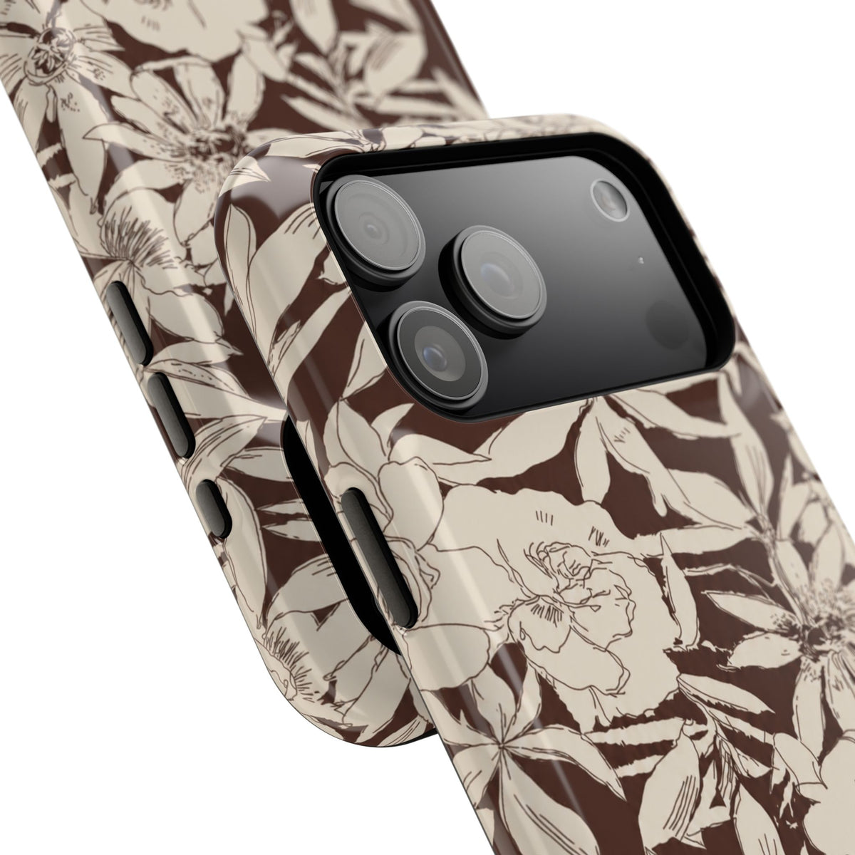 Brown Floral iPhone Case