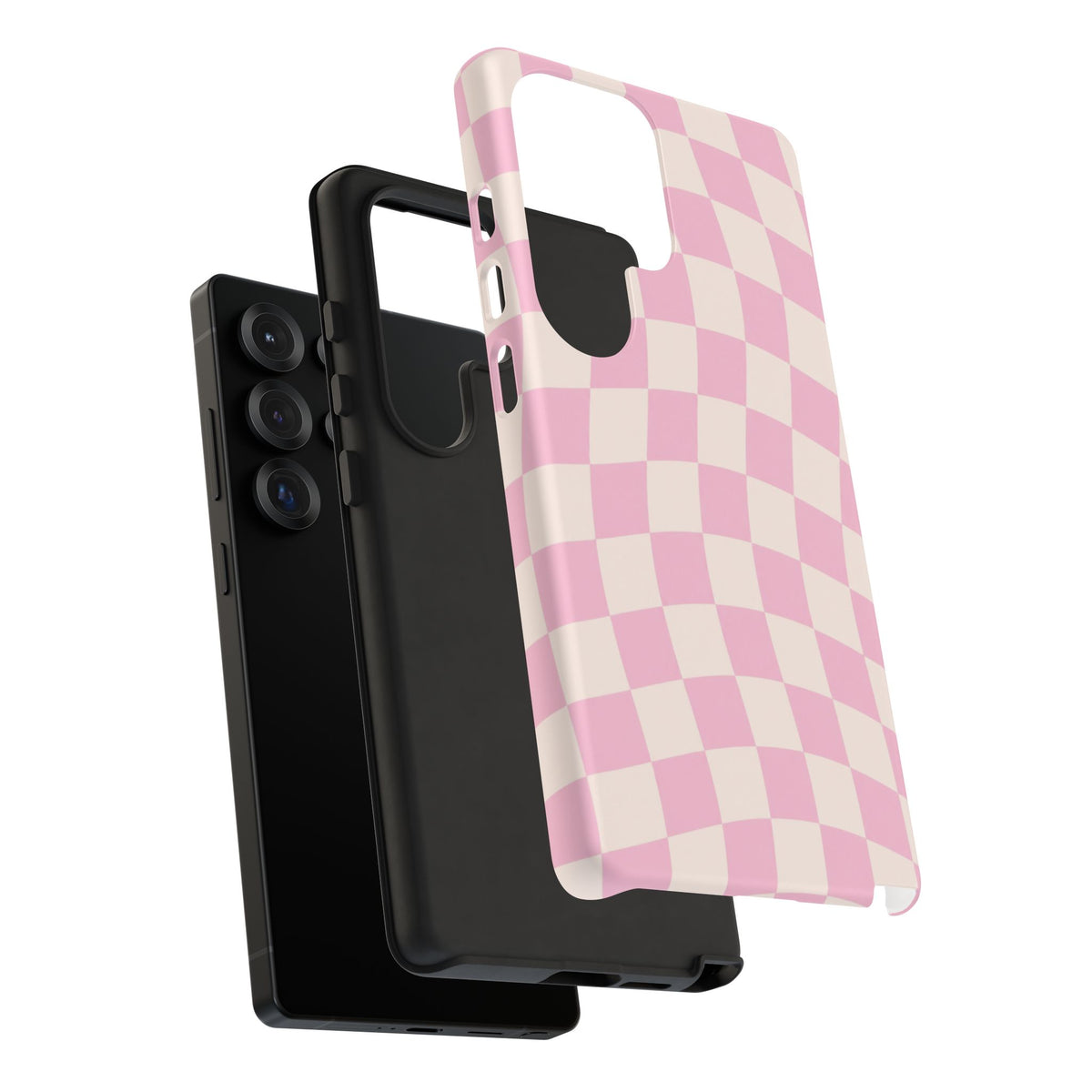 Pink Wavy Checkered Samsung Case