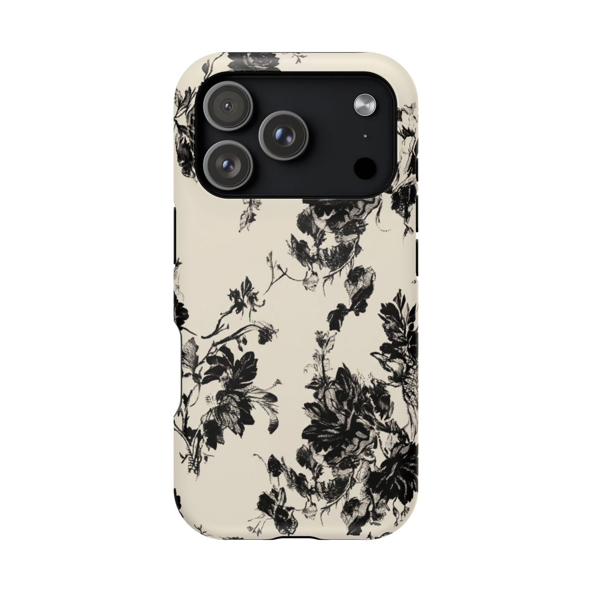 Black And White Floral iPhone Case