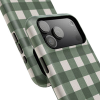 Forest Green Checkered iPhone Case