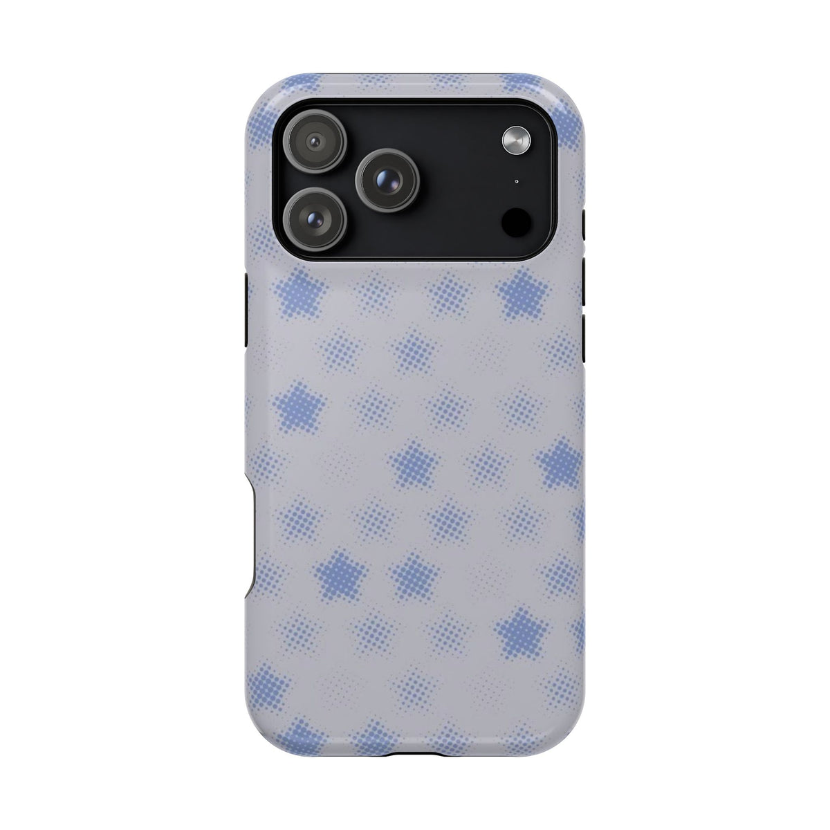 Blue And White Pixelated Star iPhone Case