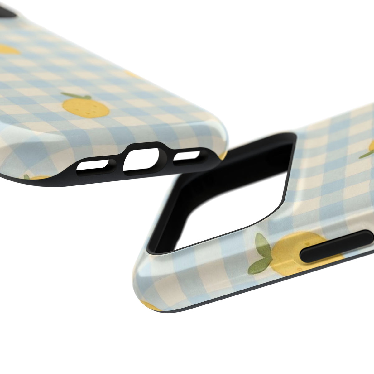 Lemon And Blue Checkered iPhone Case