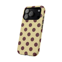 Yellow And Maroon Polka Dots iPhone Case