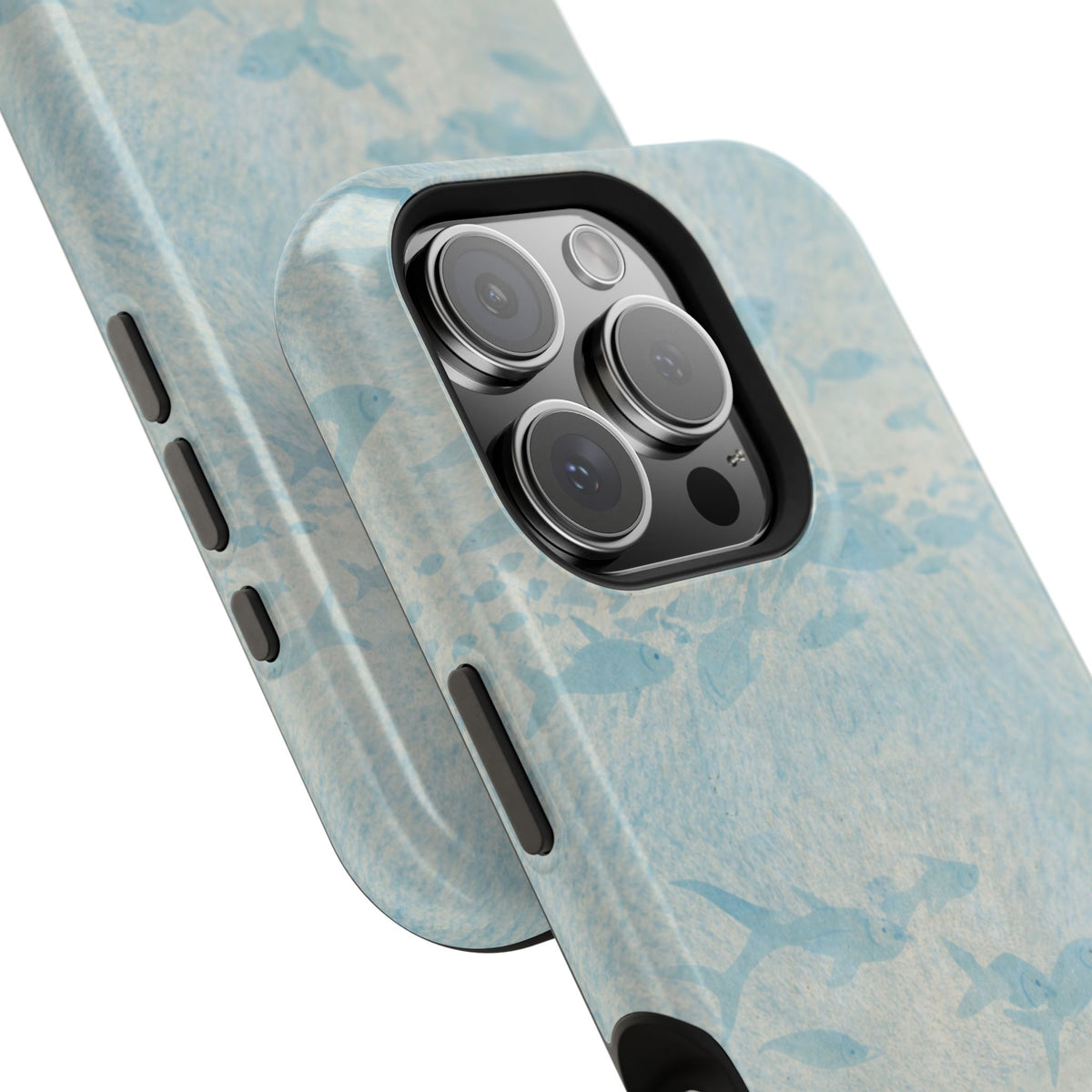 Blue Watercolor School Of Fishes iPhone Case