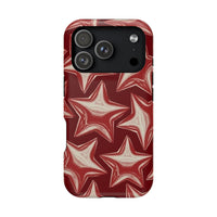 Chrome Shiny Red Stars iPhone Case