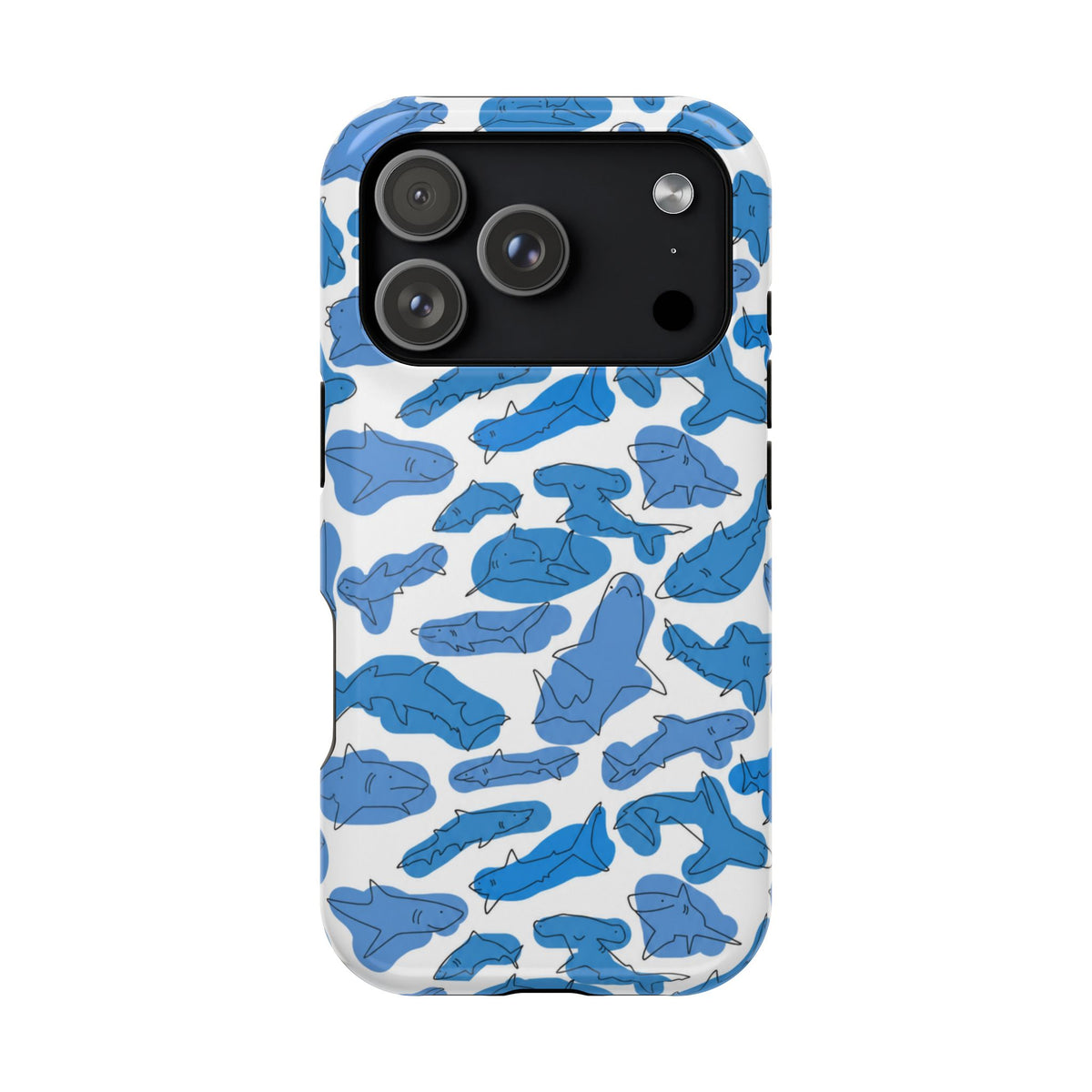 Cartoony Water Art Sharks iPhone Case