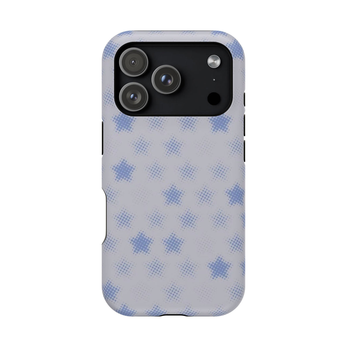 Blue And White Pixelated Star iPhone Case