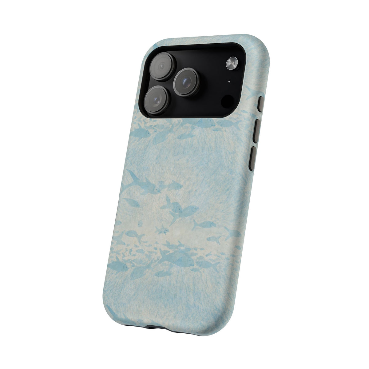 Blue Watercolor School Of Fishes iPhone Case