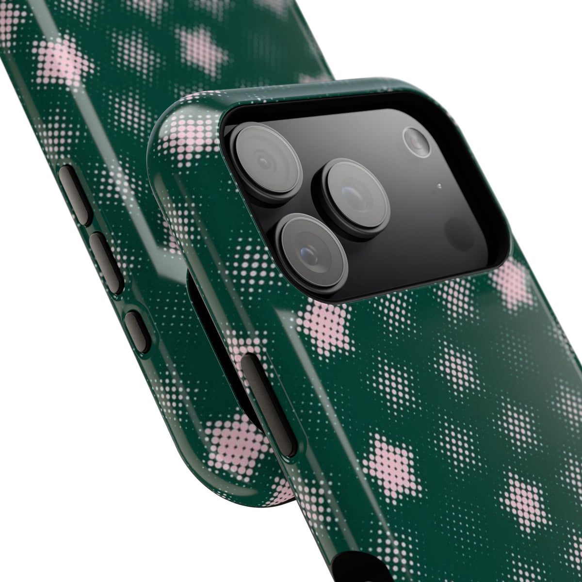 Green And Pink Pixelated Star iPhone Case