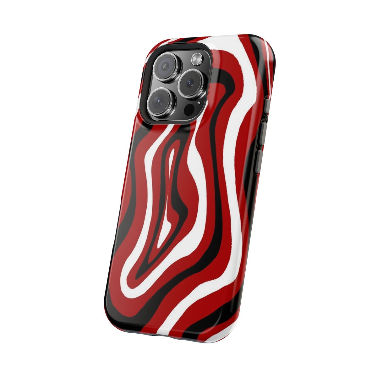 Red And Black Artsy Swirl iPhone Case
