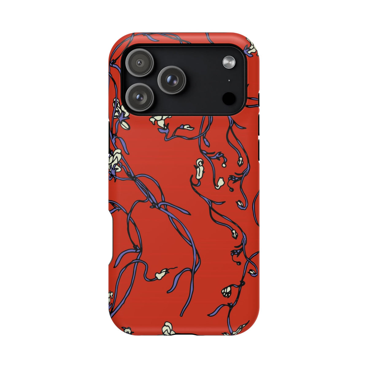 Red Withered Floral iPhone Case