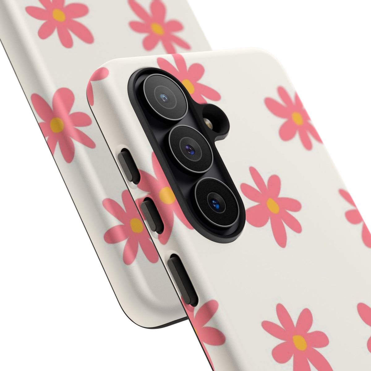 Pink And White Cutesy Flower Samsung Case
