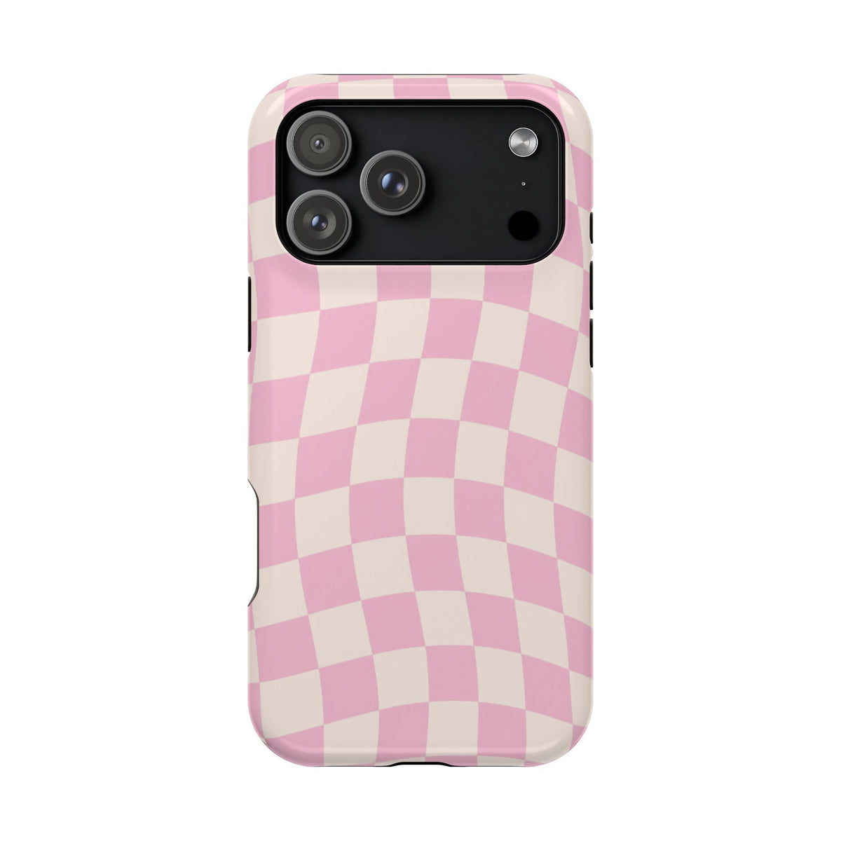 Pink Wavy Checkered iPhone Case