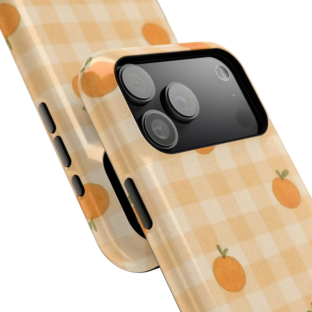 Orange Fruit And Checkered iPhone Case