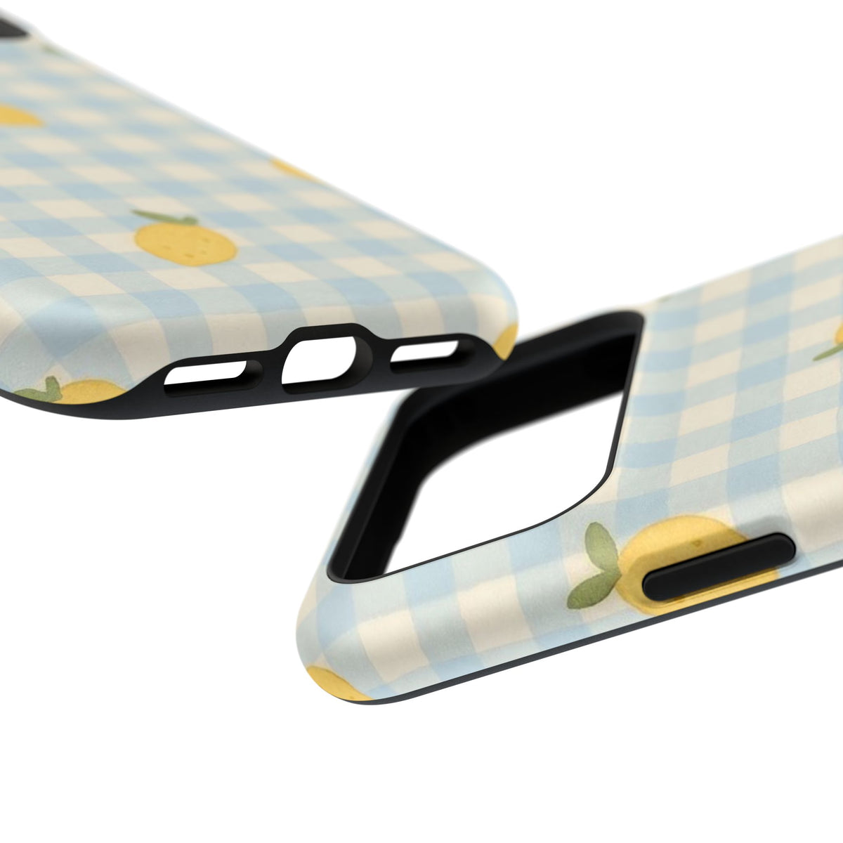 Lemon And Blue Checkered iPhone Case