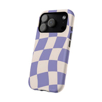 Lilac Wavy Checkered iPhone Case