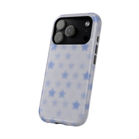 Blue And White Pixelated Star iPhone Case