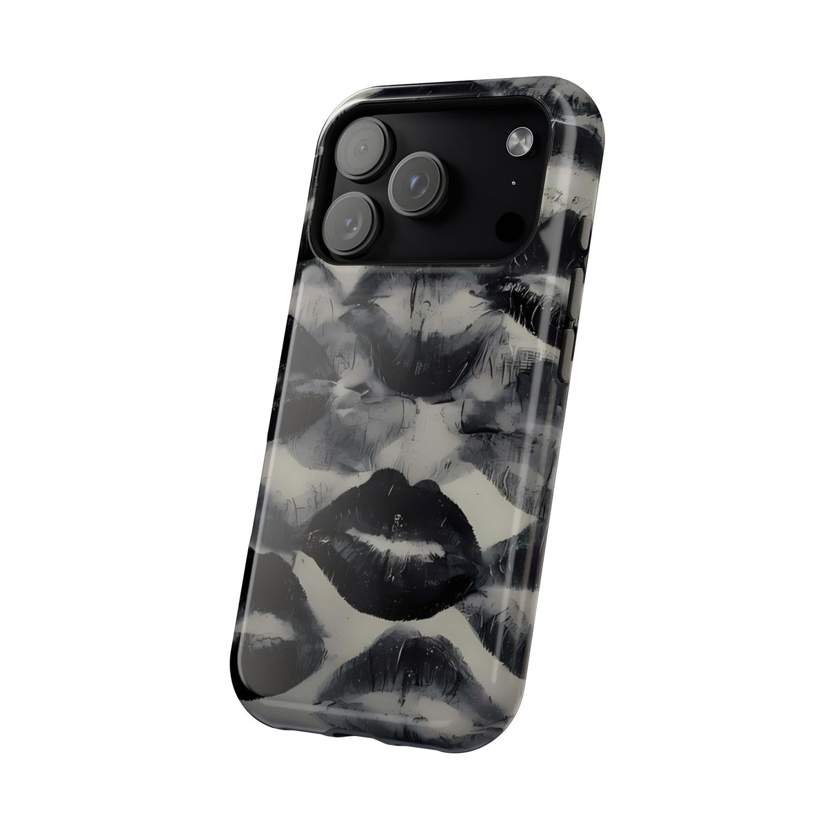 Black And White Lipstick Stains iPhone Case