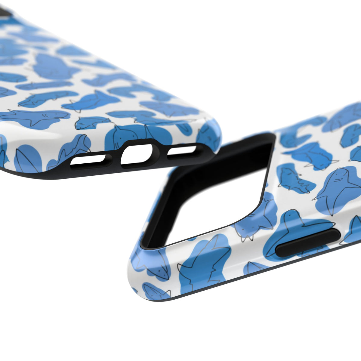 Cartoony Water Art Sharks iPhone Case