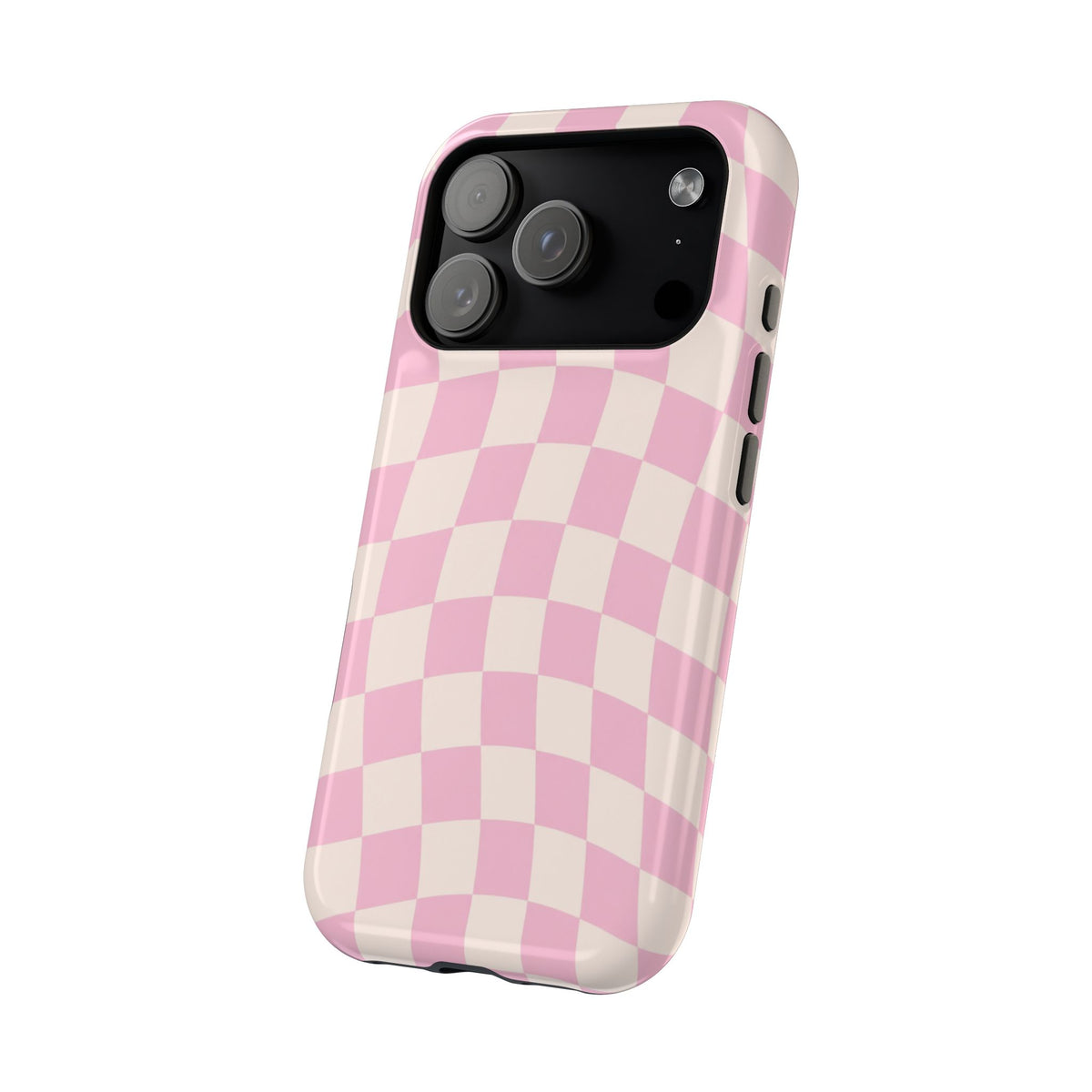 Pink Wavy Checkered iPhone Case