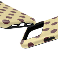 Yellow And Maroon Polka Dots iPhone Case