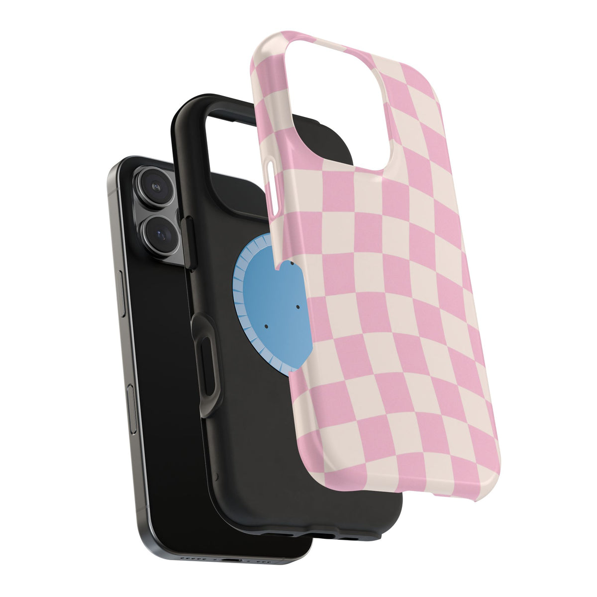 Pink Wavy Checkered iPhone Case
