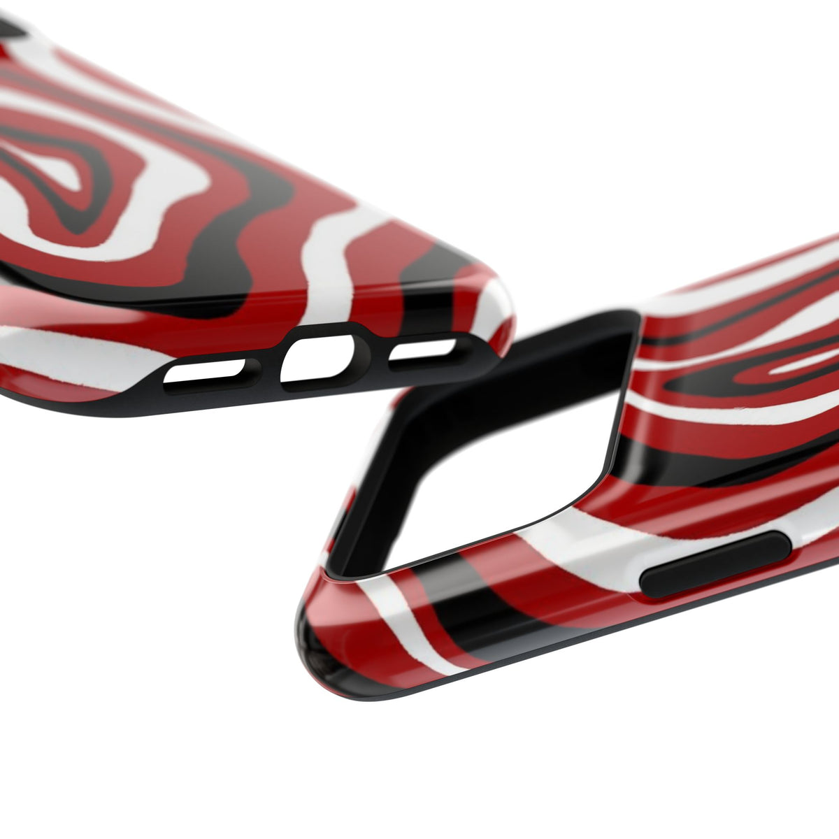 Red And Black Artsy Swirl iPhone Case