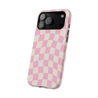 Pink Wavy Checkered iPhone Case