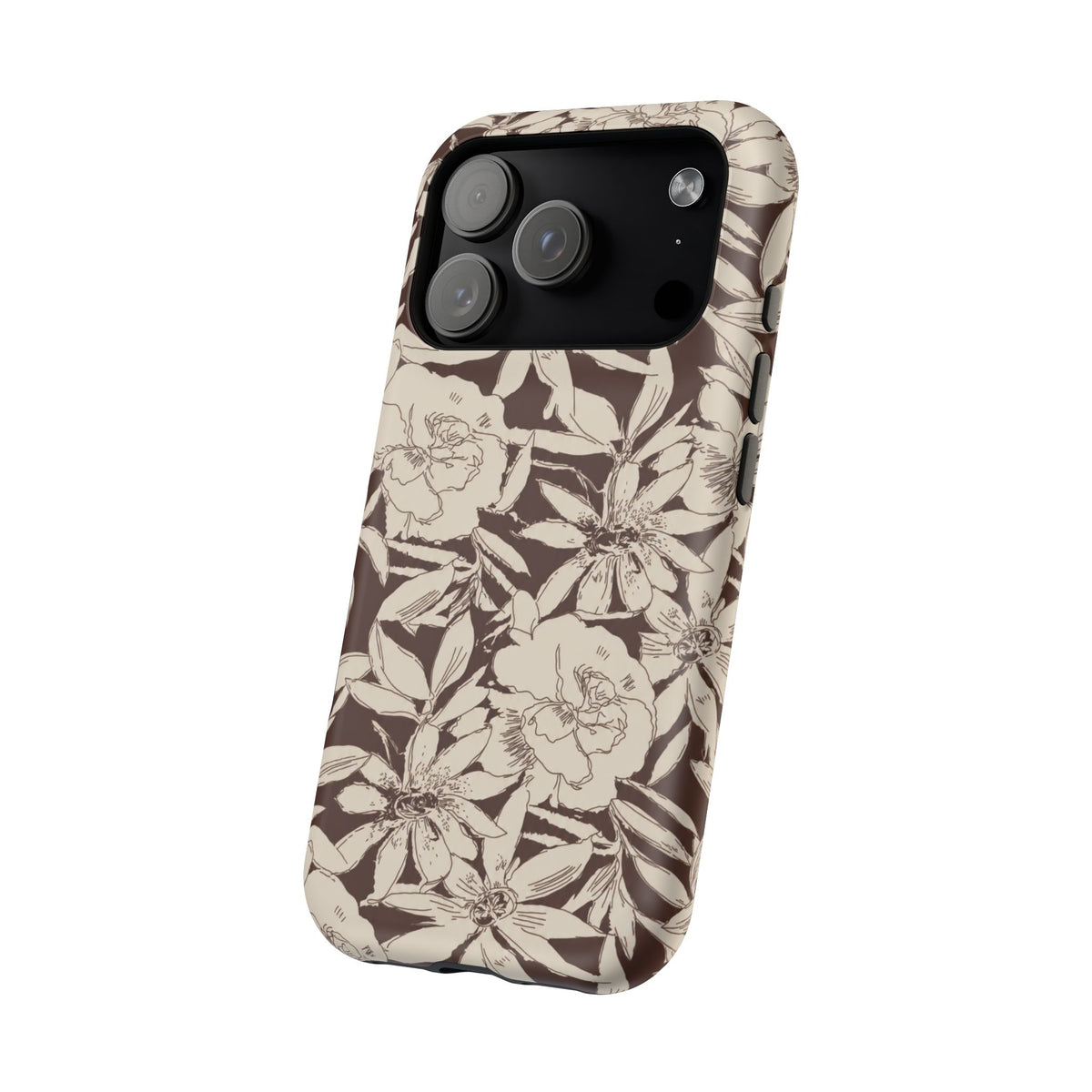 Brown Floral iPhone Case