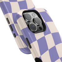 Lilac Wavy Checkered iPhone Case