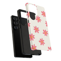 Pink And White Cutesy Flower Samsung Case