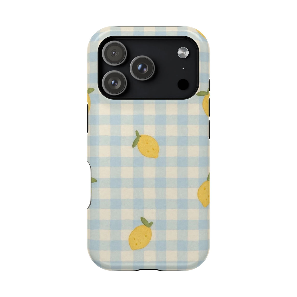 Lemon And Blue Checkered iPhone Case