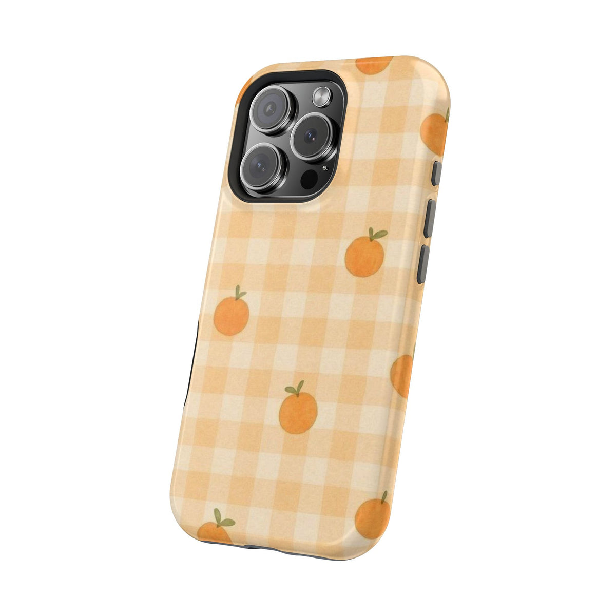 Orange Fruit And Checkered iPhone Case
