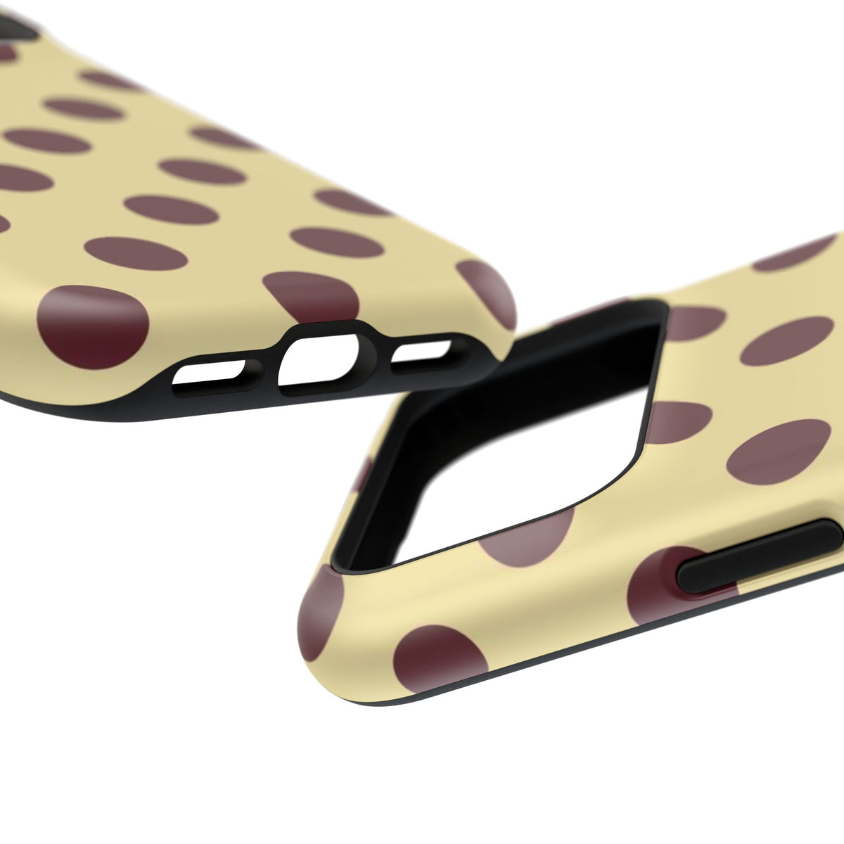 Yellow And Maroon Polka Dots iPhone Case
