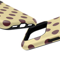 Yellow And Maroon Polka Dots iPhone Case