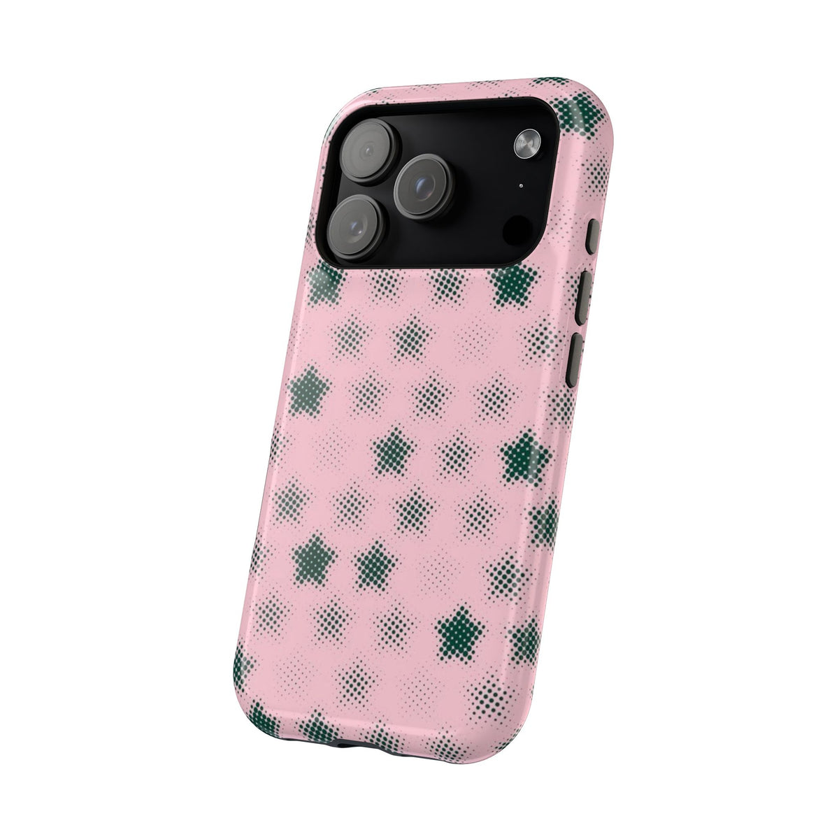 Pink And Green Pixelated Star iPhone Case
