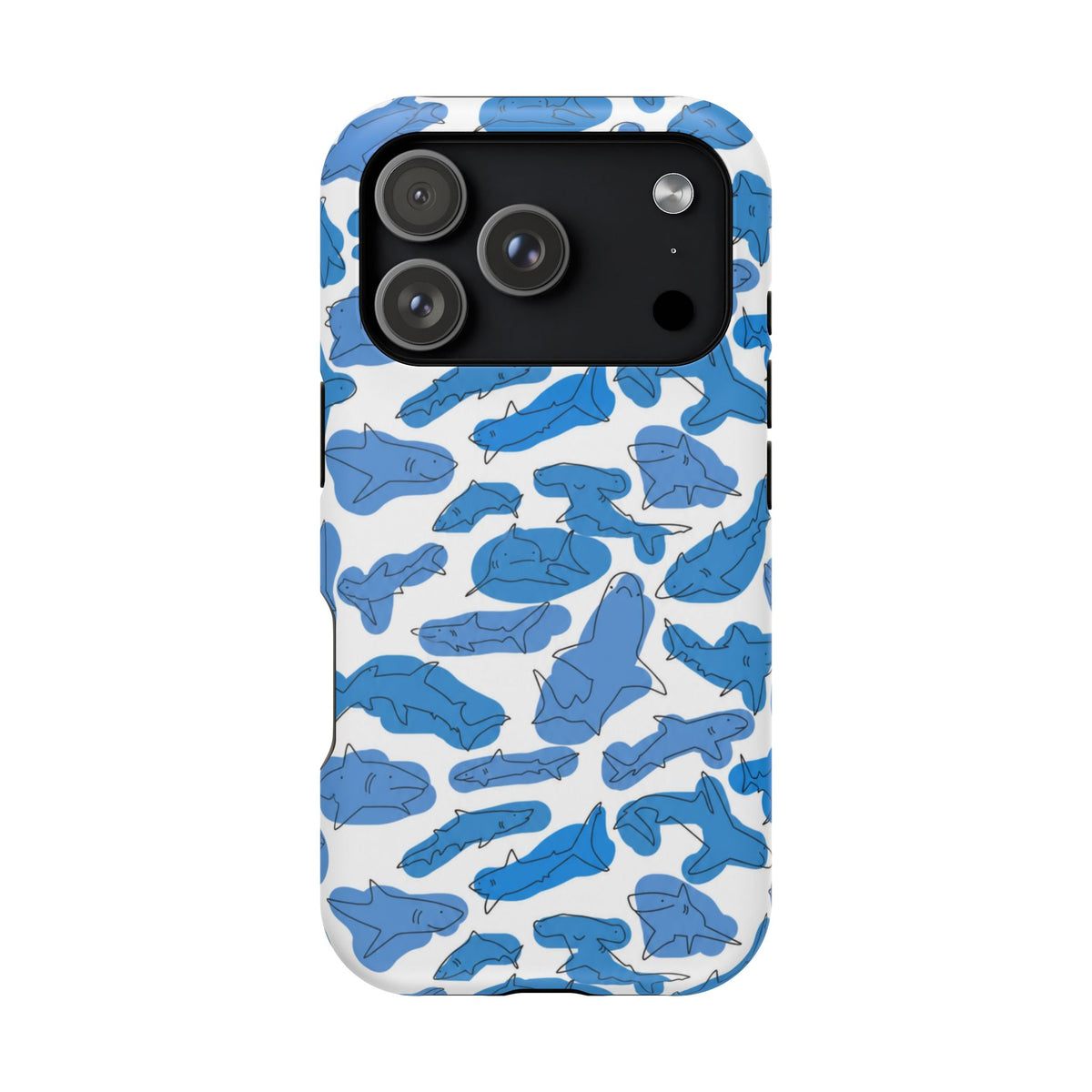 Cartoony Water Art Sharks iPhone Case